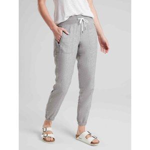 Athleta Light Gray Cabo Linen Joggers Pants Womens Size 8